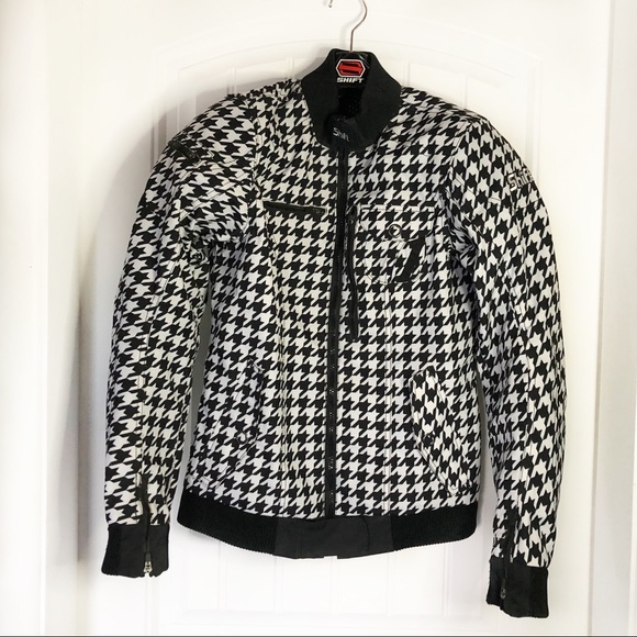 SHIFT stylish houndstooth motorcycle jacket - Picture 2 of 8